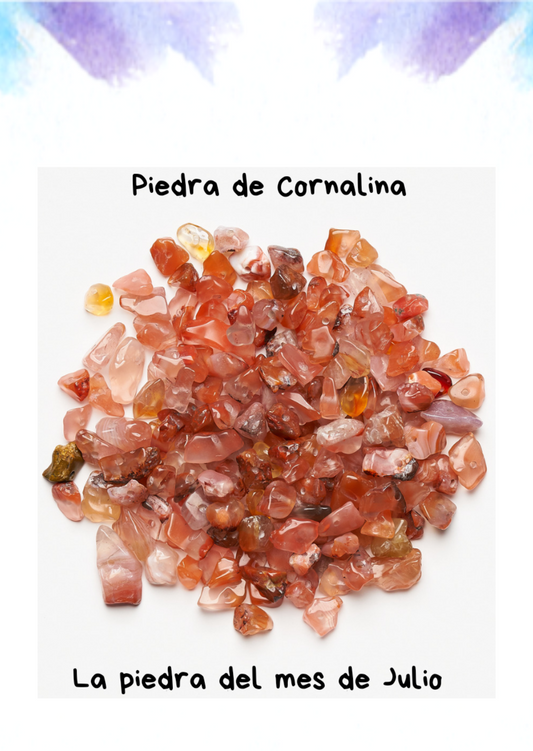 Puedras naturales se Cornalina, la puedea natal del mes de julio