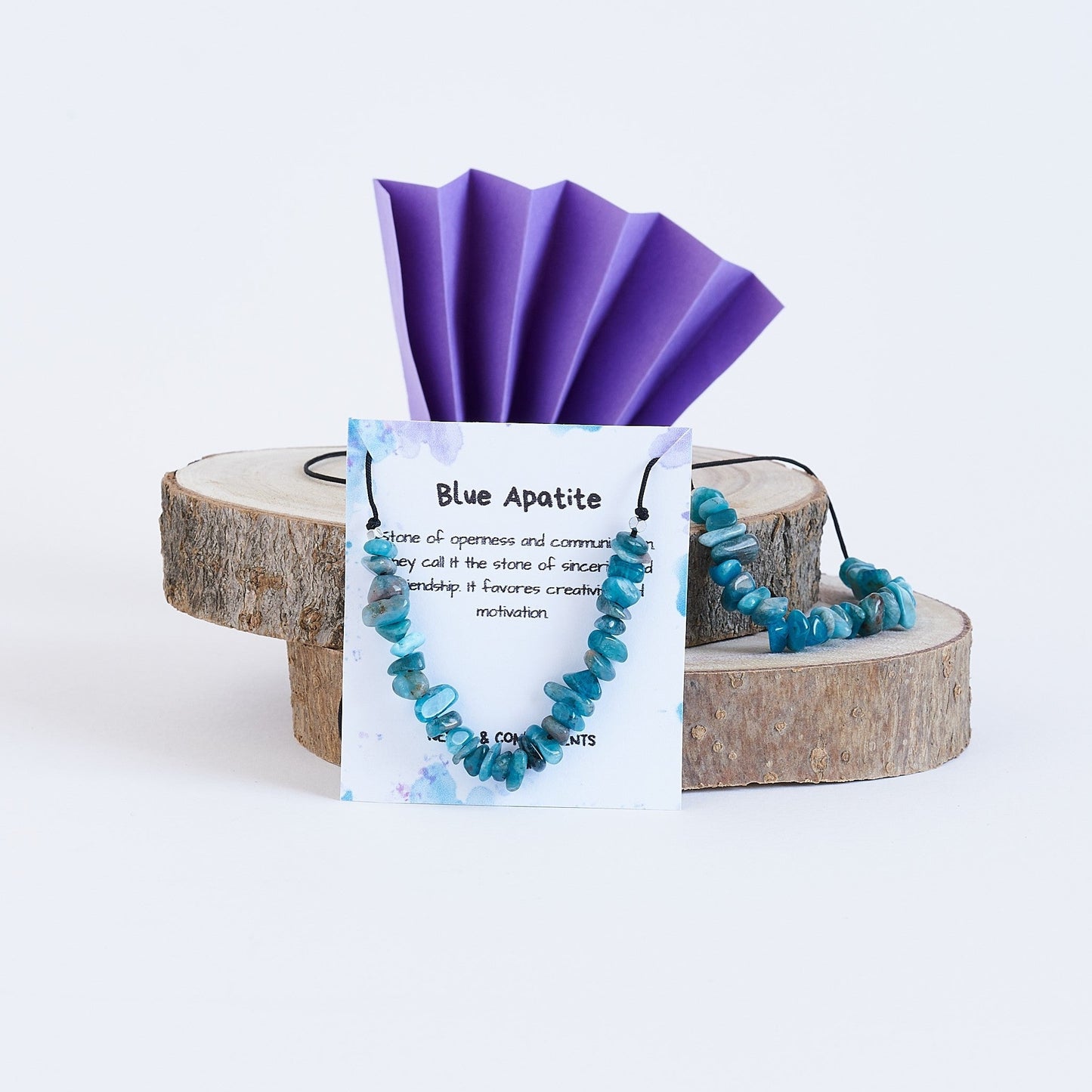 Collar con Apatita azul irregular, piedra natural - NellayComplements #