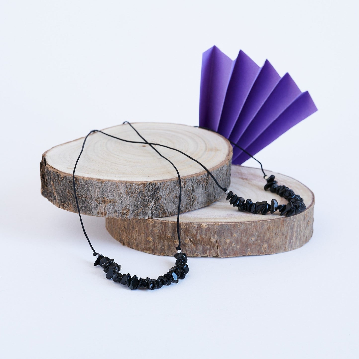 Collar con obsidiana, Piedra natural. - NellayComplements #