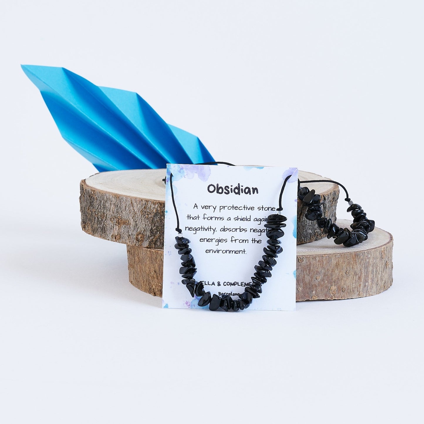 Collar con obsidiana, Piedra natural. - NellayComplements #