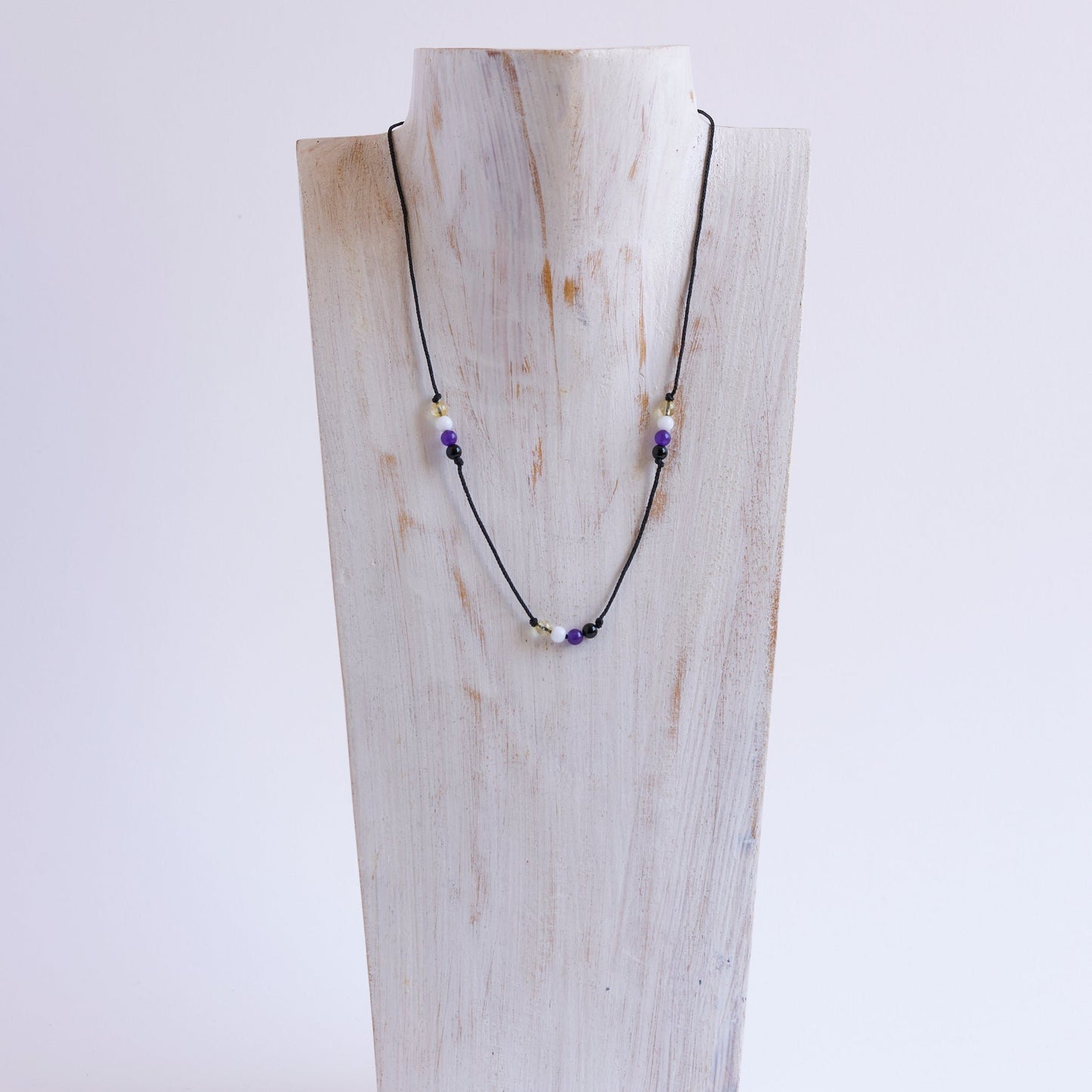 Collar No Binario, Ágata Natural, Joyería Artesanal,