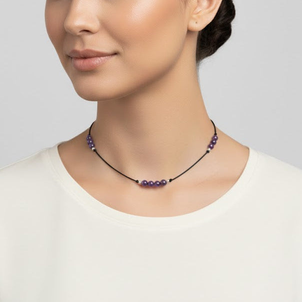 Collar piedra de nacimiento Febrero | Piedra natal de Febrero. Imagen generada por IA