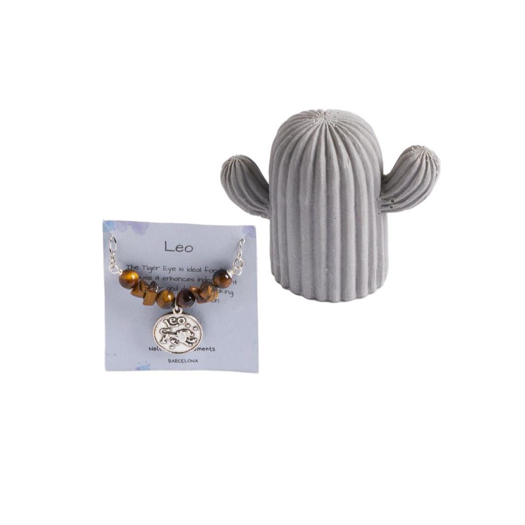 Collar del zodiaco Leo | Piedra Leo | Ojo de tigre