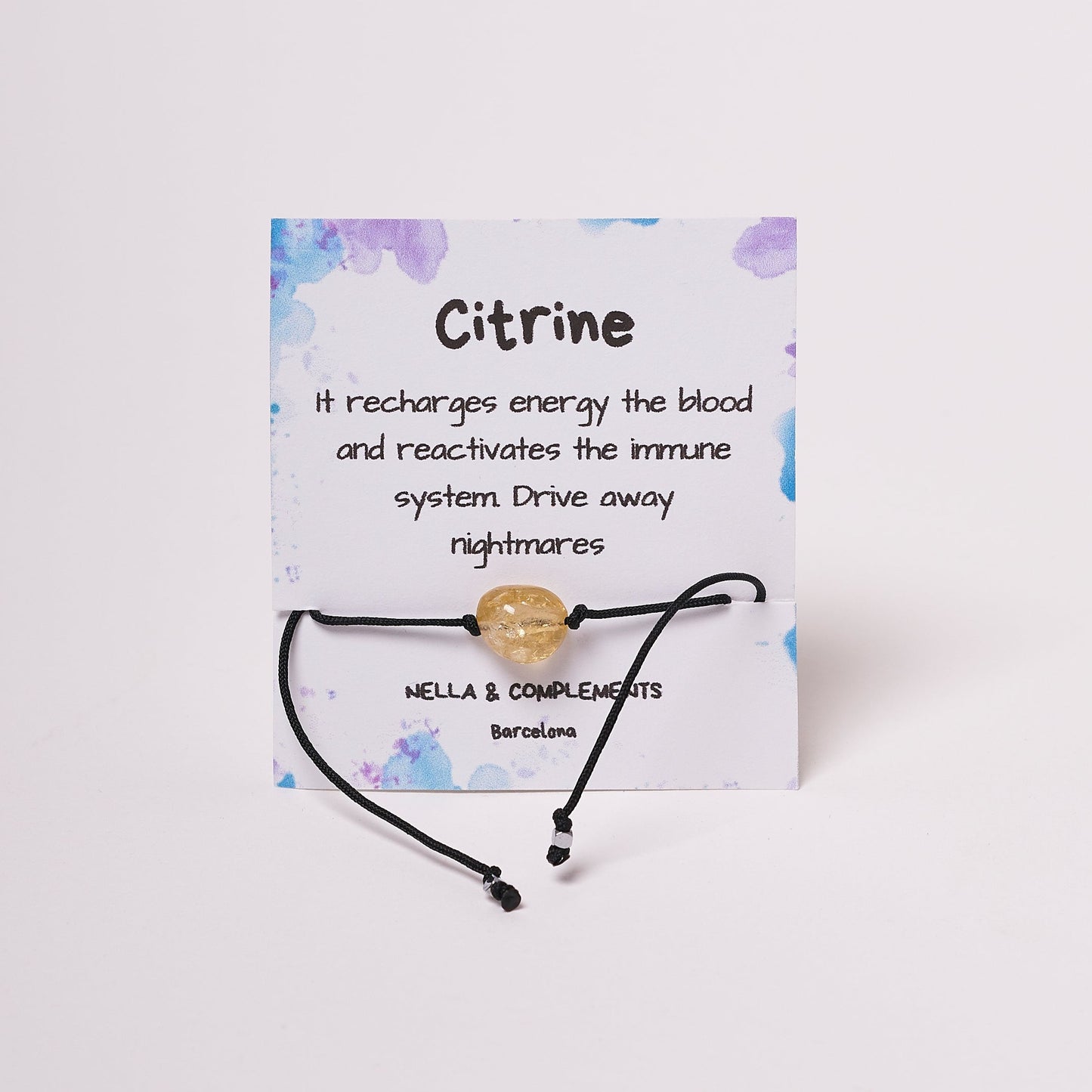 Pulsera de piedra citrino en solitario - NellayComplements #