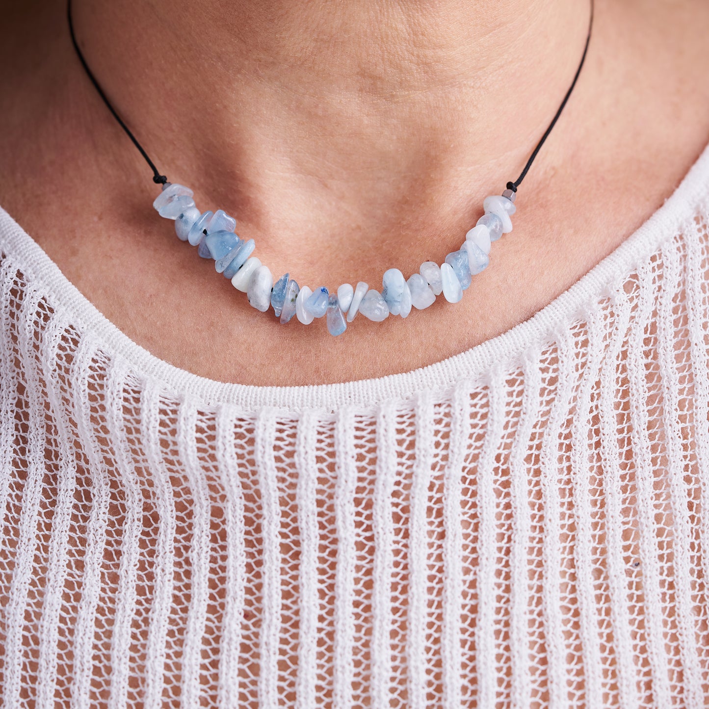 Collar con aguamarina, piedra Natural - NellayComplements #