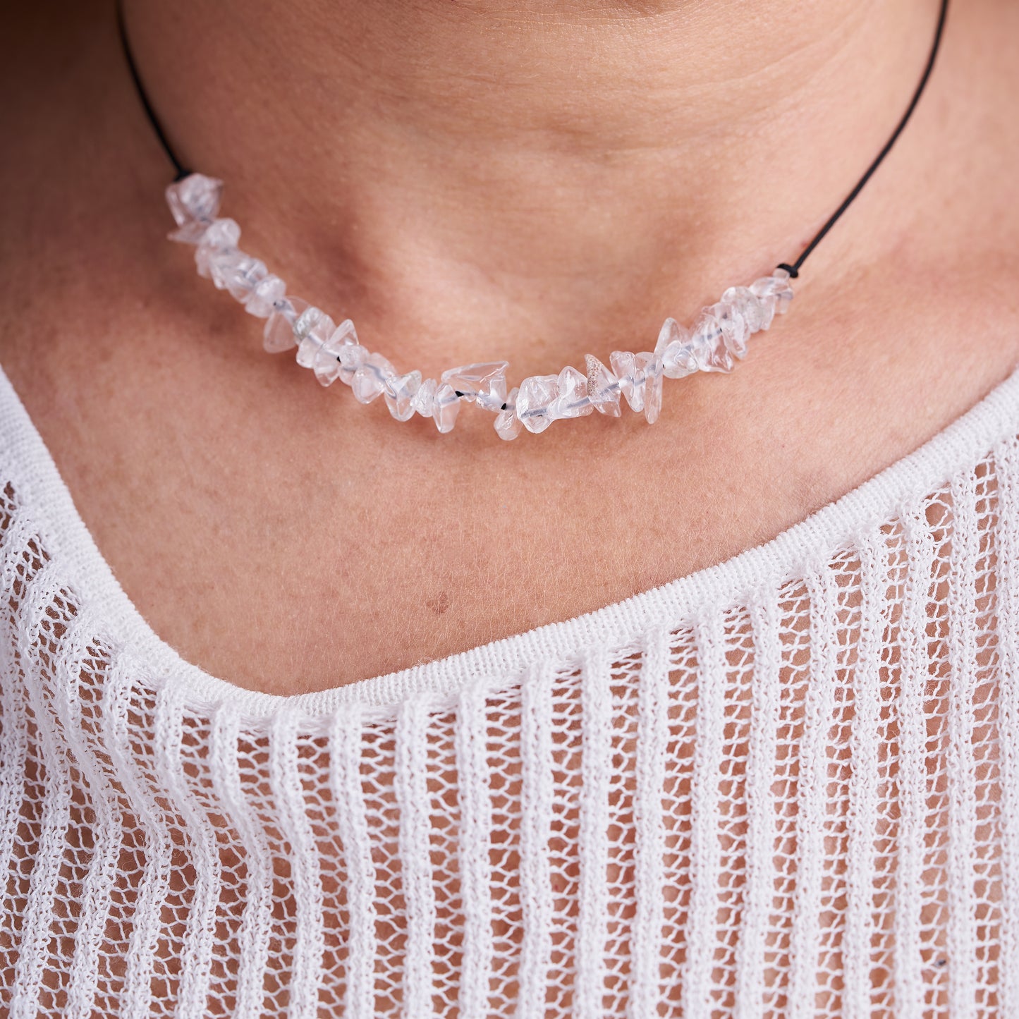 Collar con Cuarzo Cristal transparente, Piedra natural - NellayComplements #