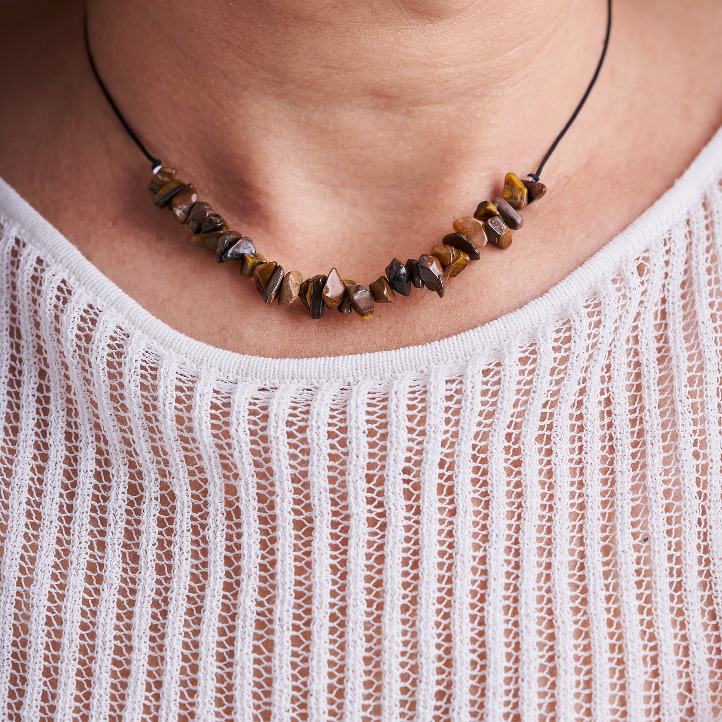 Collar con ojo de tigre, piedra natural - NellayComplements #
