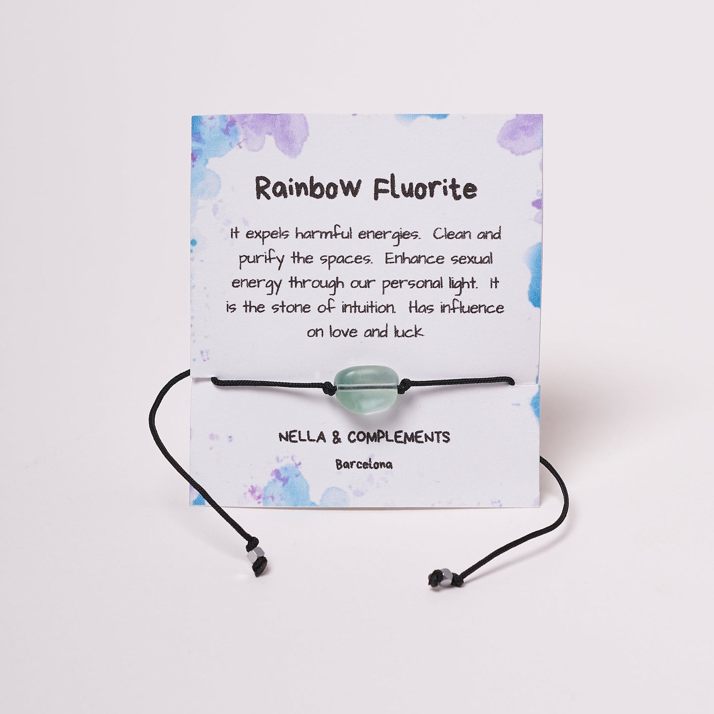 Pulsera de Fluorita arcoiris en solitario, - NellayComplements #