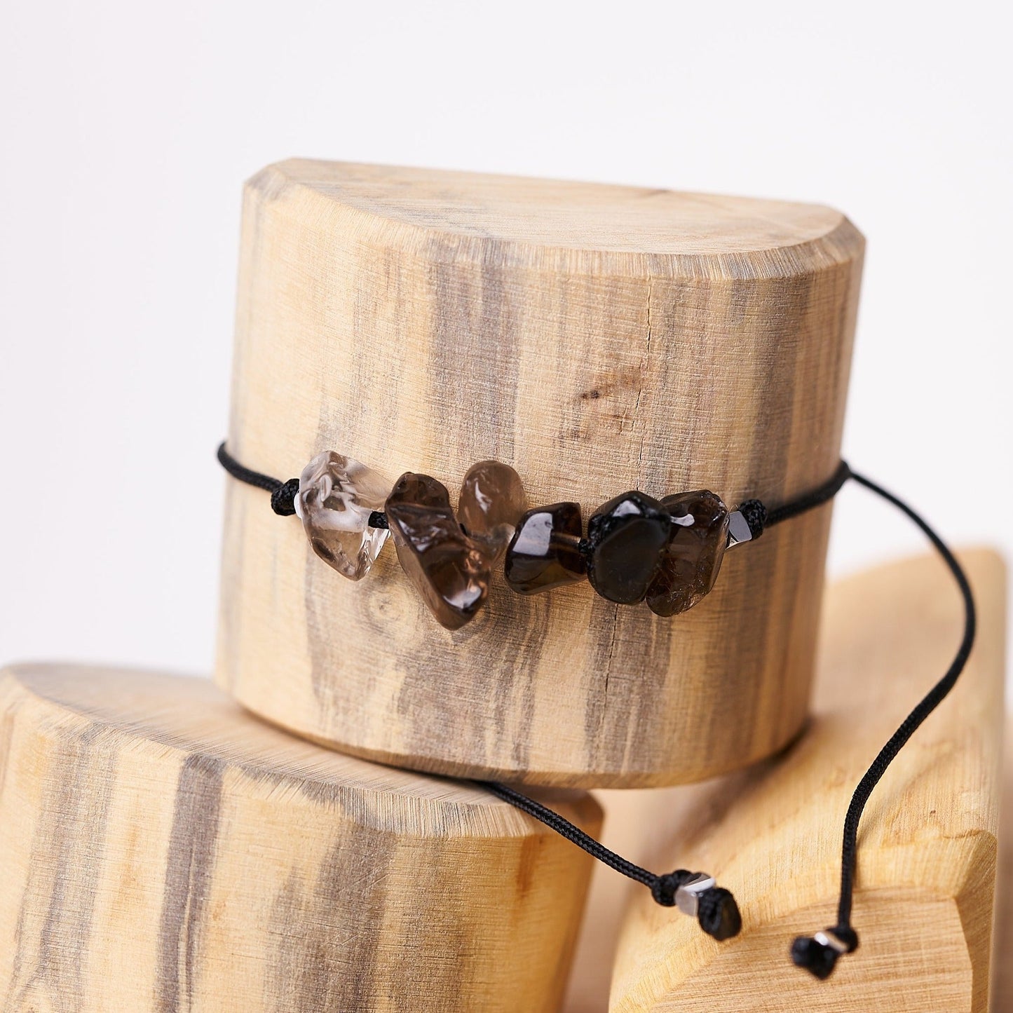 Pulsera con cuarzo ahumado, Piedra natural. - NellayComplements #