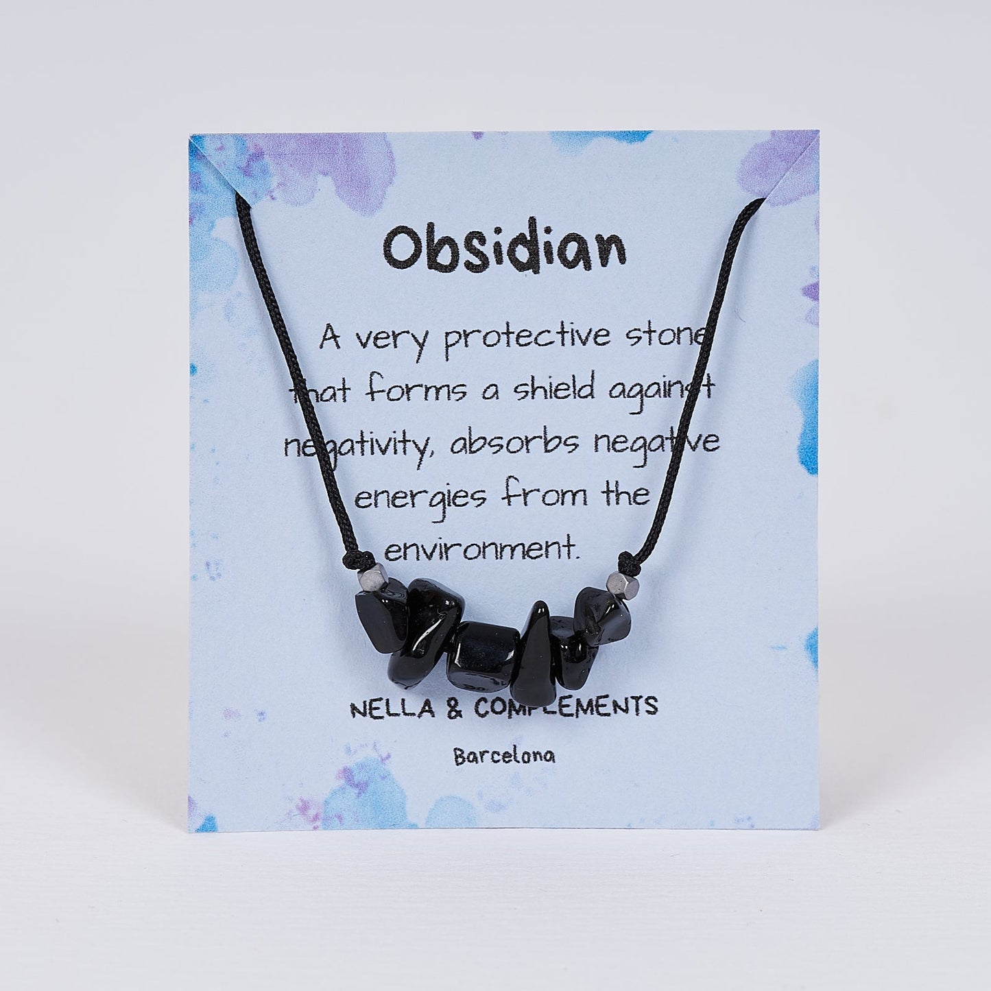 Pulsera de obsidiana natural de proteccion y buena suerte - NellayComplements #