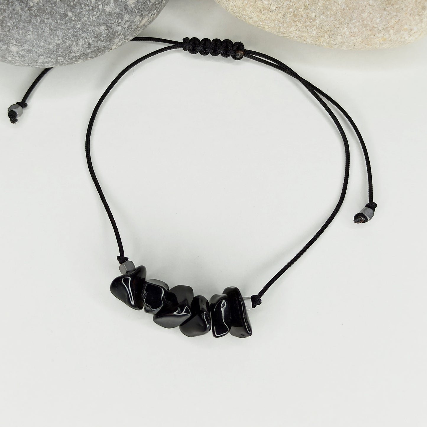 Pulsera de obsidiana natural de proteccion y buena suerte - NellayComplements #