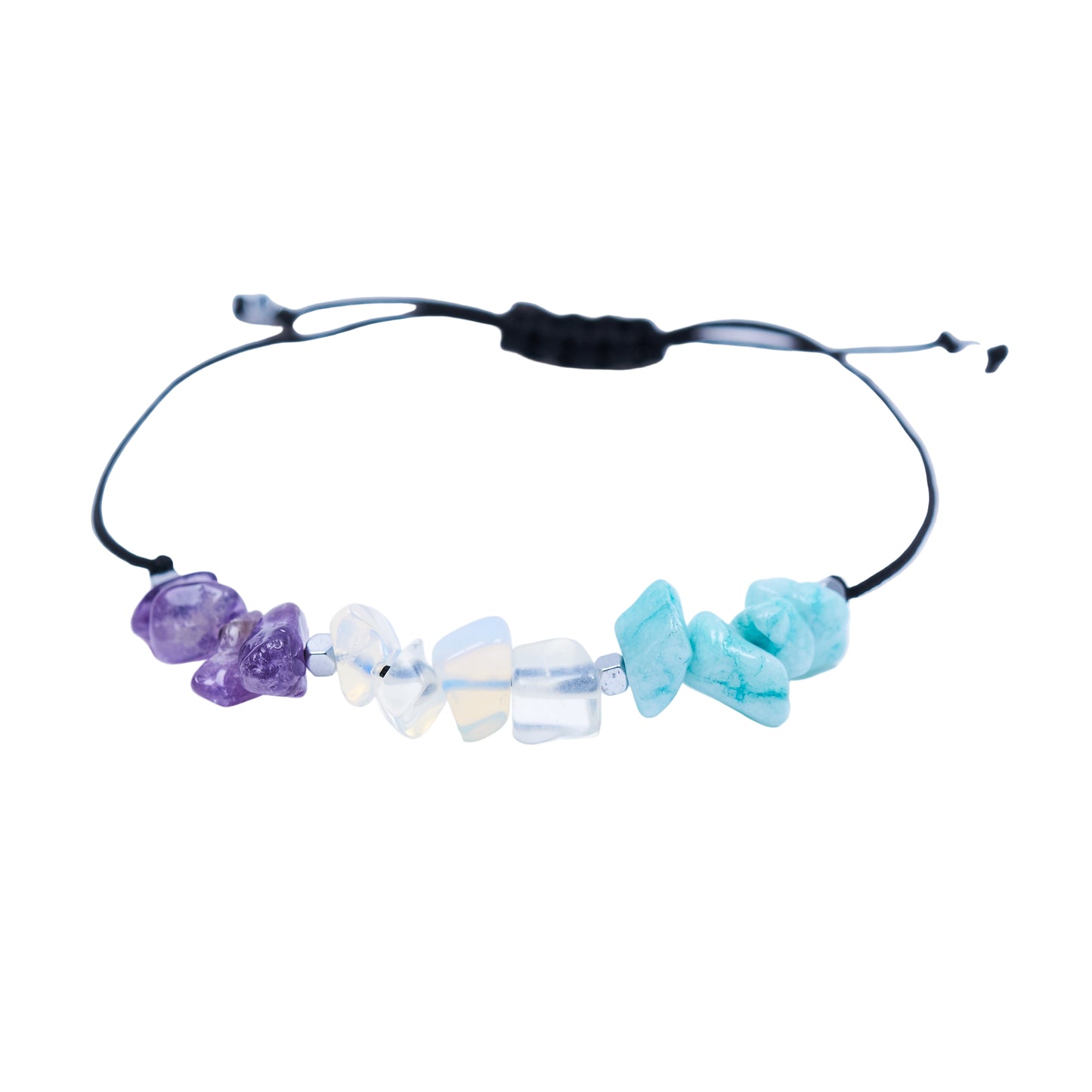 pulsera de hilo ajustable con piedras naturales irregulares, diseñada para atraer el amor, la salud y la prosperidad a los del signo de Virgo