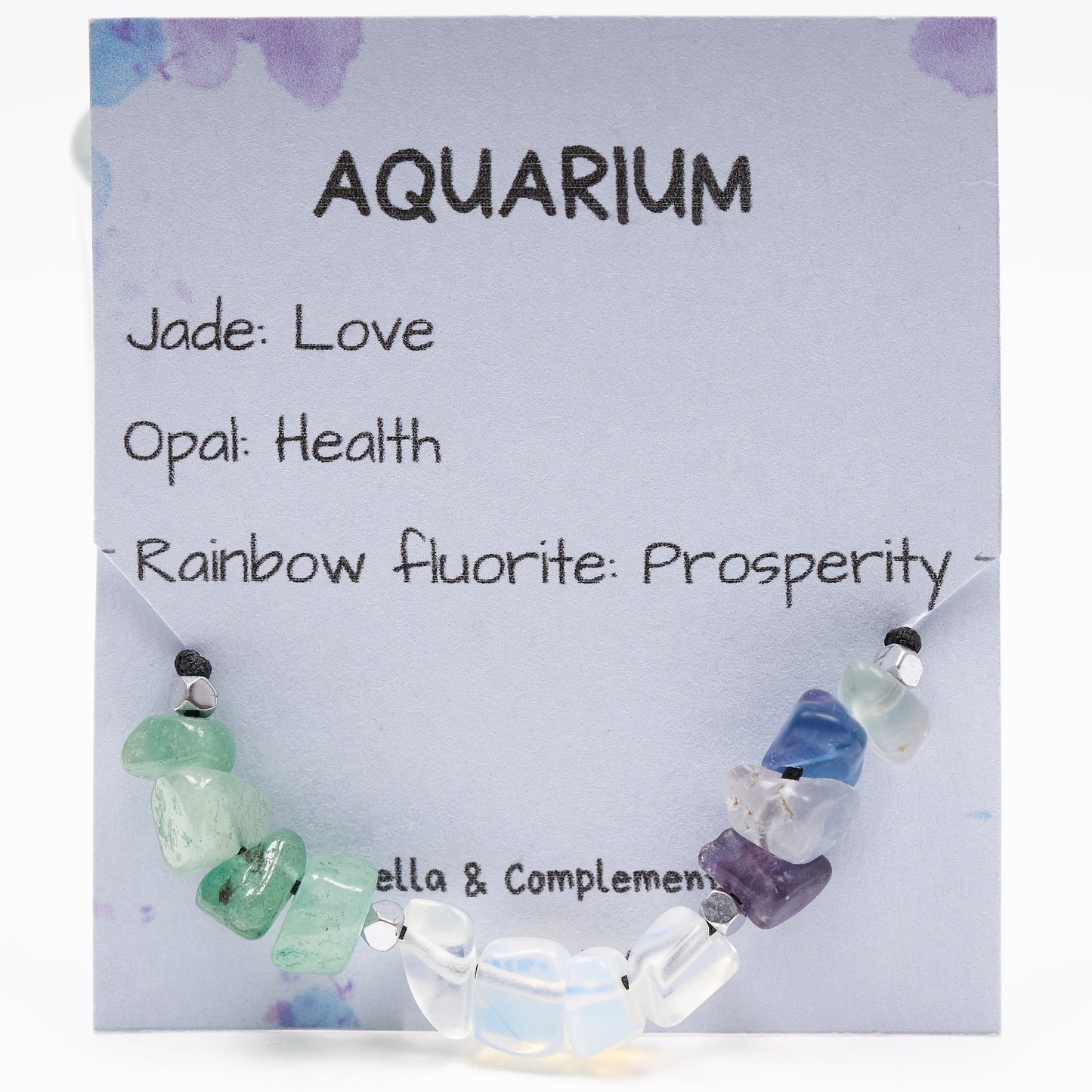 Pulsera piedras del zodíaco Acuario - NellayComplements #