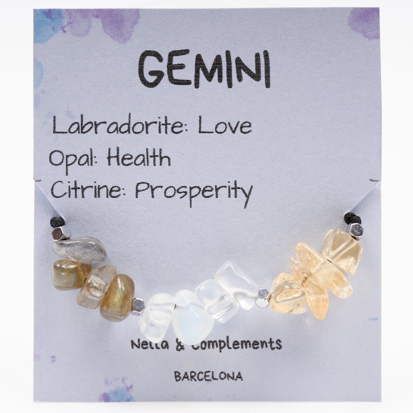 Pulsera piedras del zodíaco Geminis. - NellayComplements #