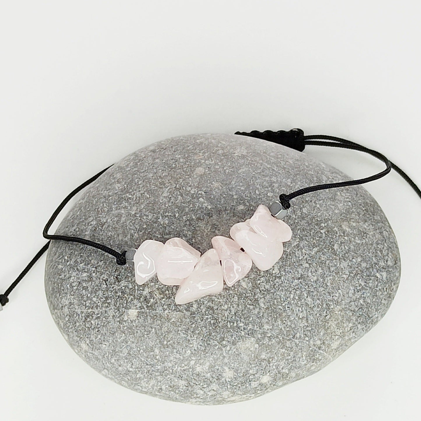 Pulsera con Cuarzo Rosa, piedra natural. - NellayComplements #