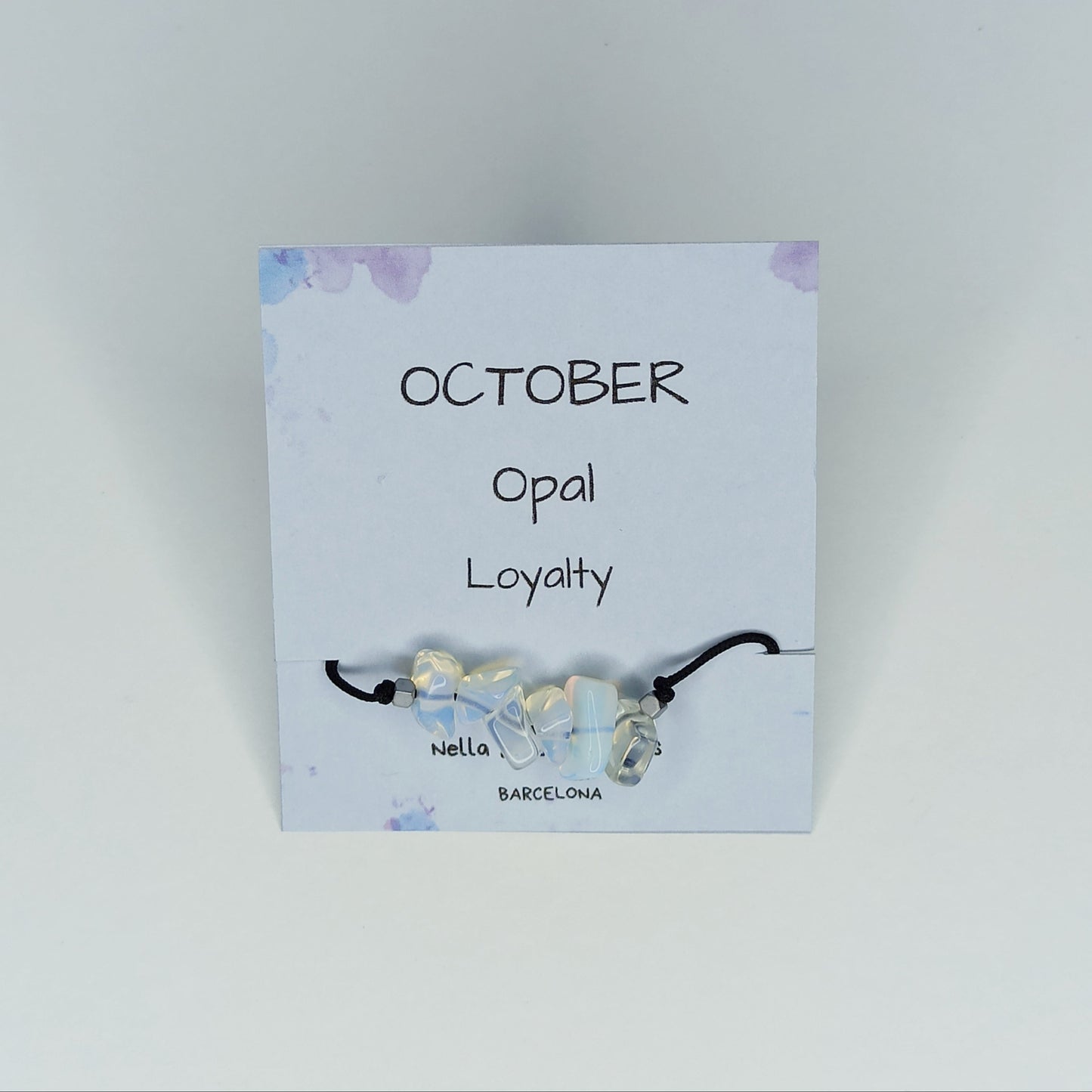 Pulsera con piedras de nacimiento mes de Octubre - NellayComplements #