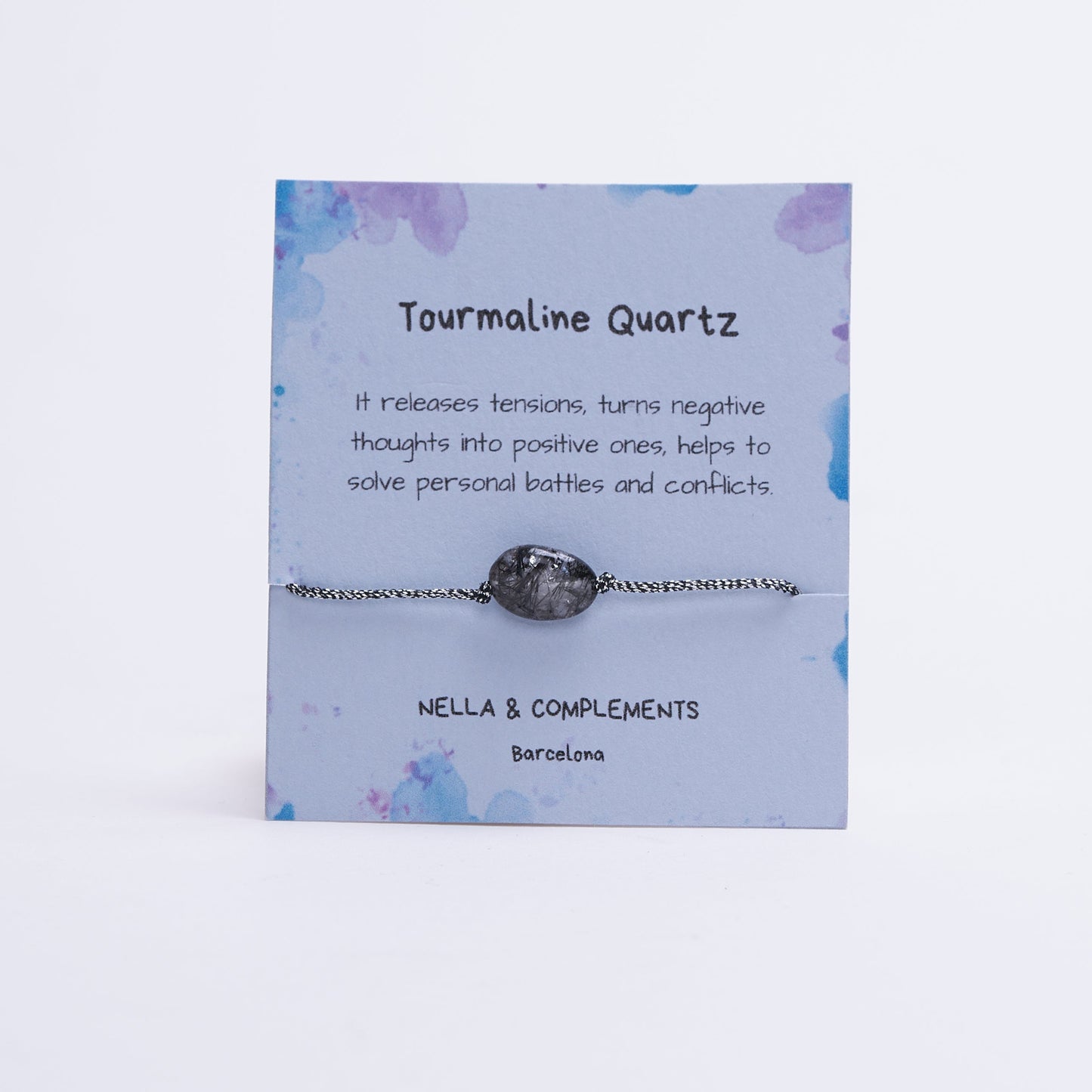 Pulsera con cuarzo turmalinado en soliario. - NellayComplements #
