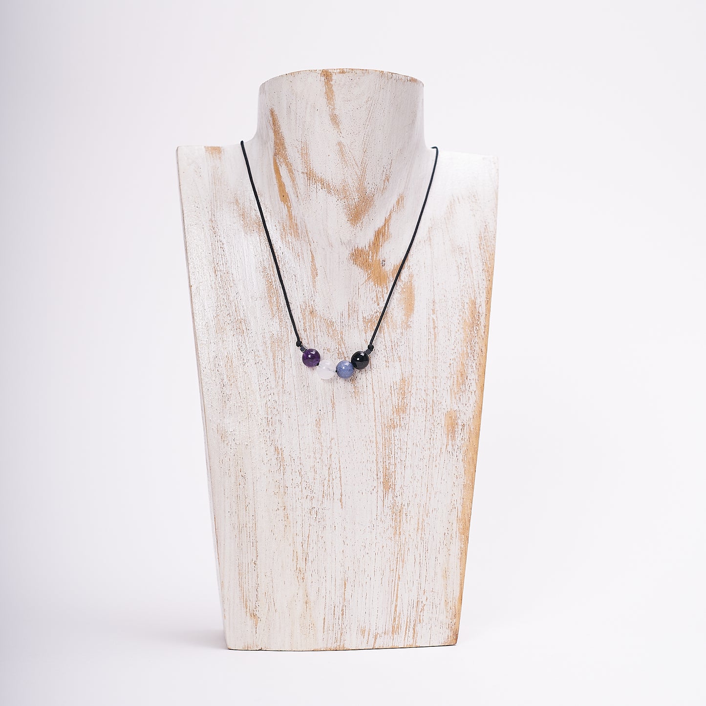 Collar de orgullo asexual, Ágatas naturales - NellayComplements #