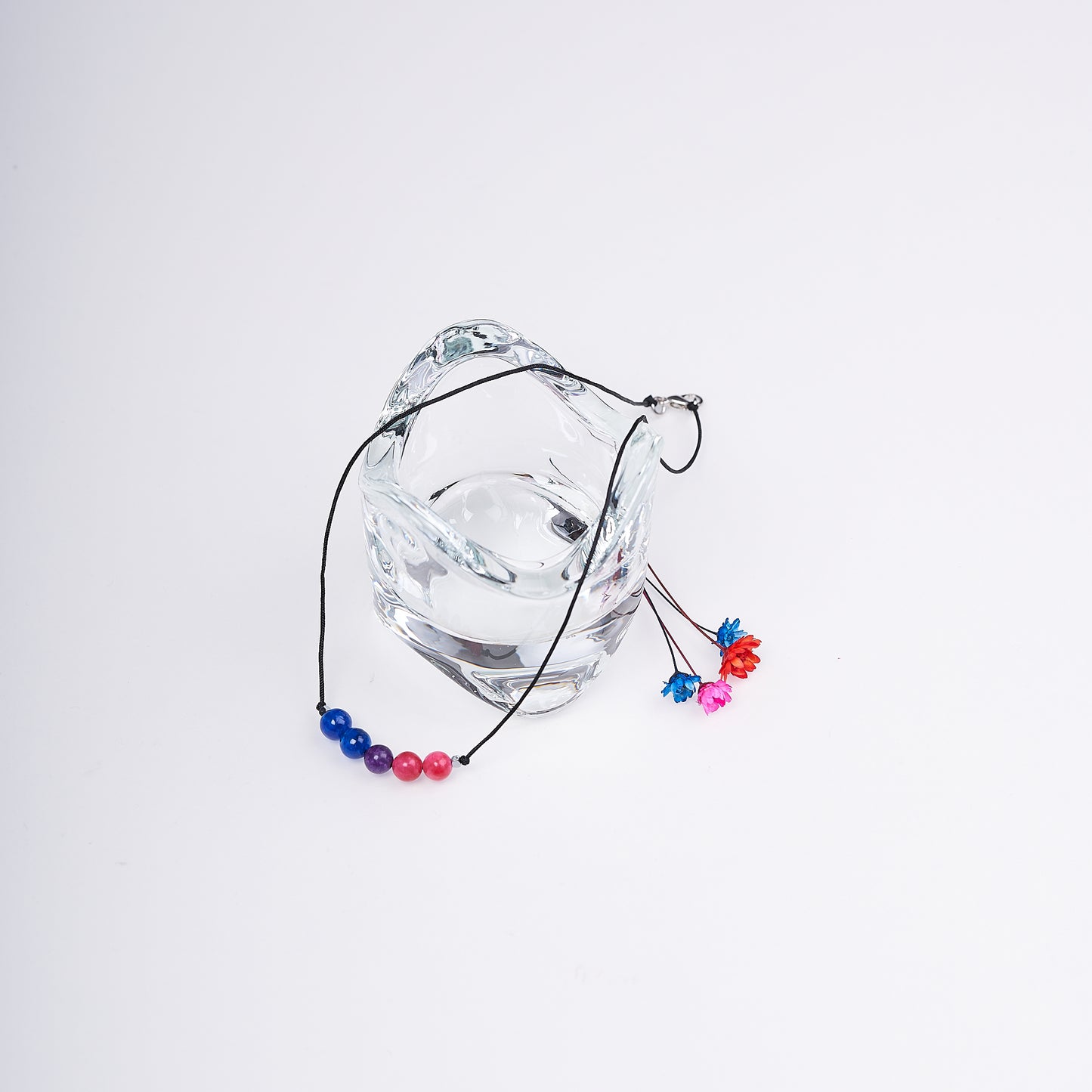 Collar de orgullo bisexual con agatas naturales. - NellayComplements #