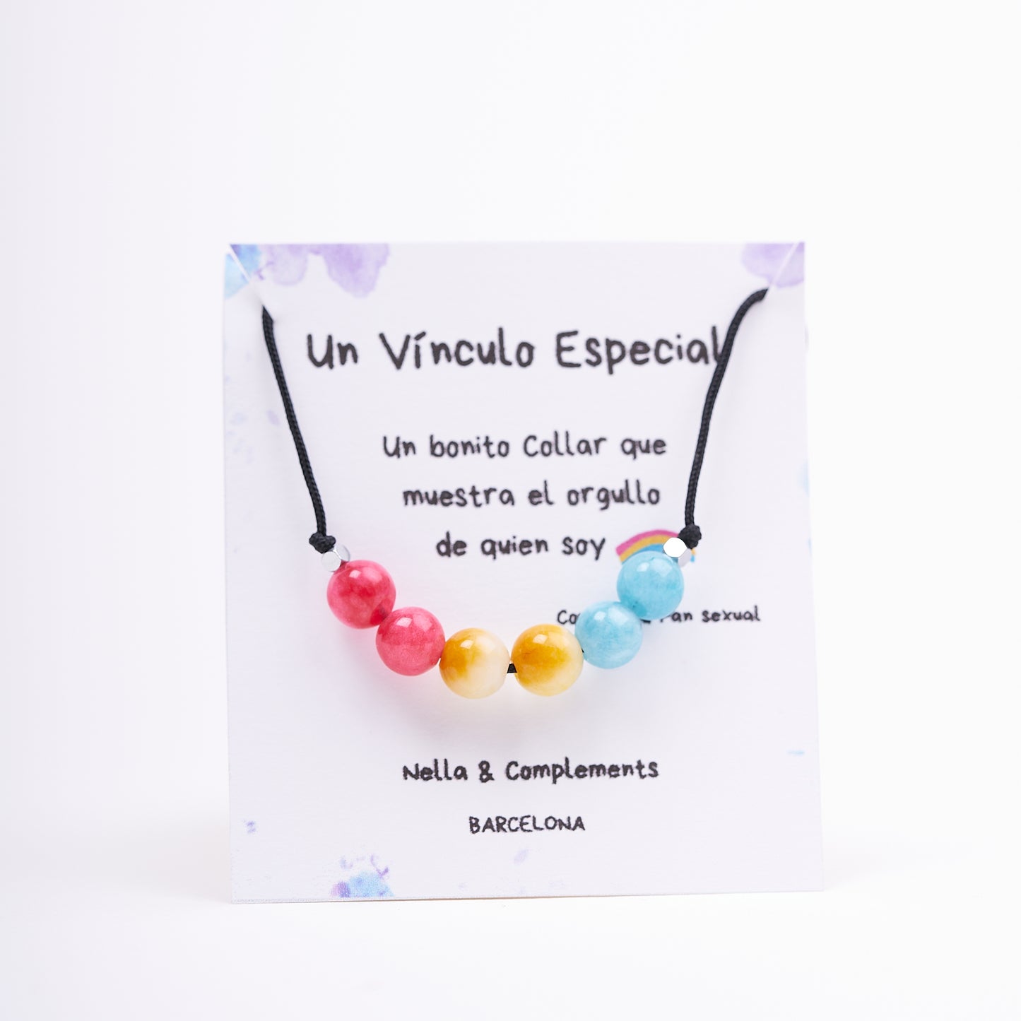 Collar de orgullo Pan sexual con agatas naturales. - NellayComplements #