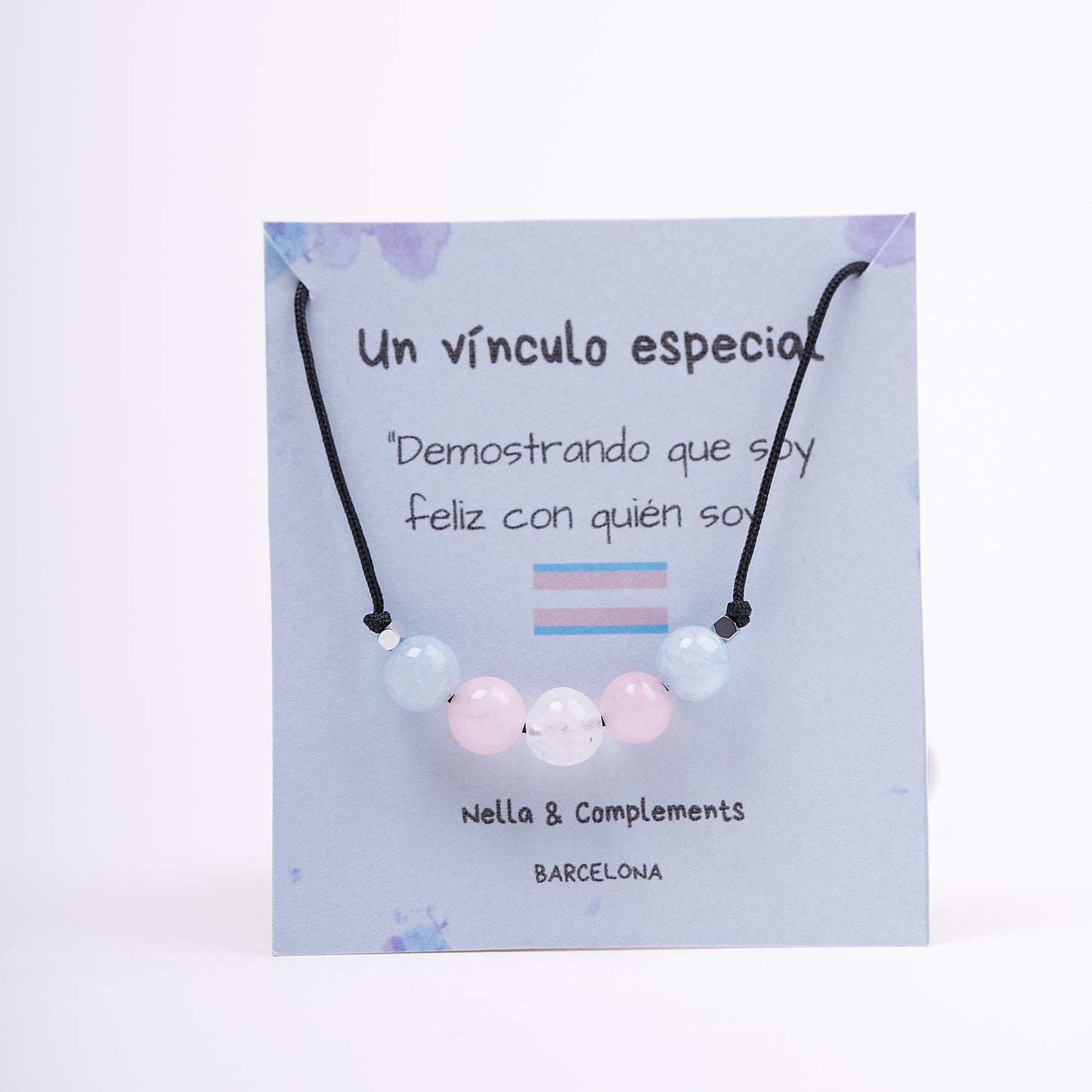 Collar de orgullo Transgenero, agatas naturales. - NellayComplements #