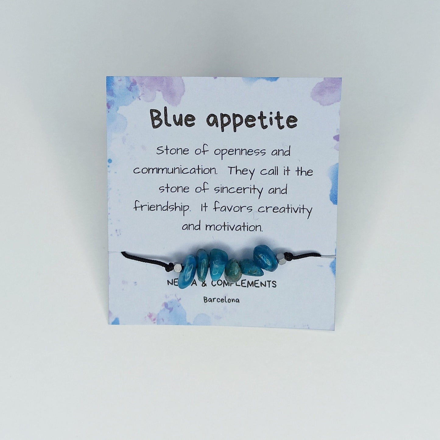 Pulsera con piedra natural de Apatita azul - NellayComplements #