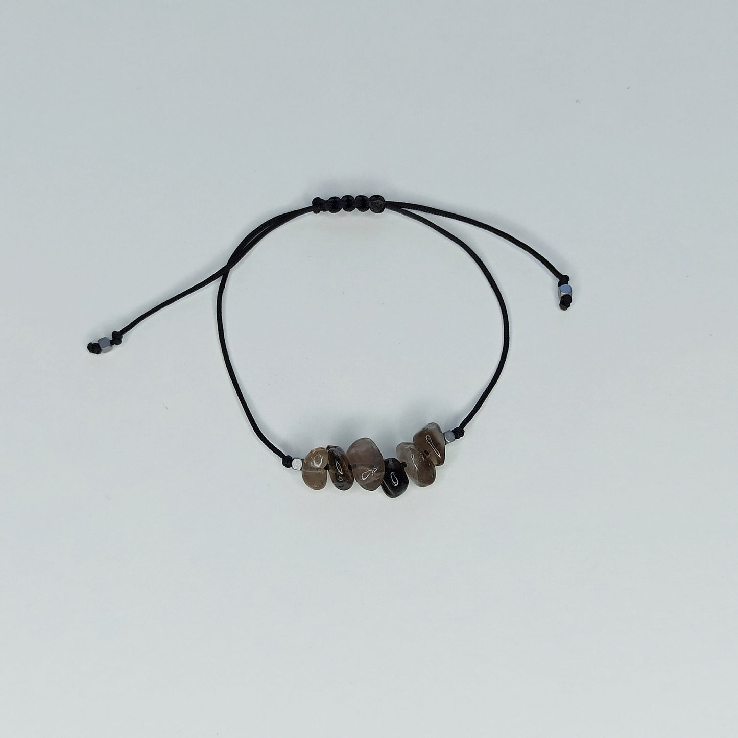 Pulsera con cuarzo ahumado, Piedra natural. - NellayComplements #