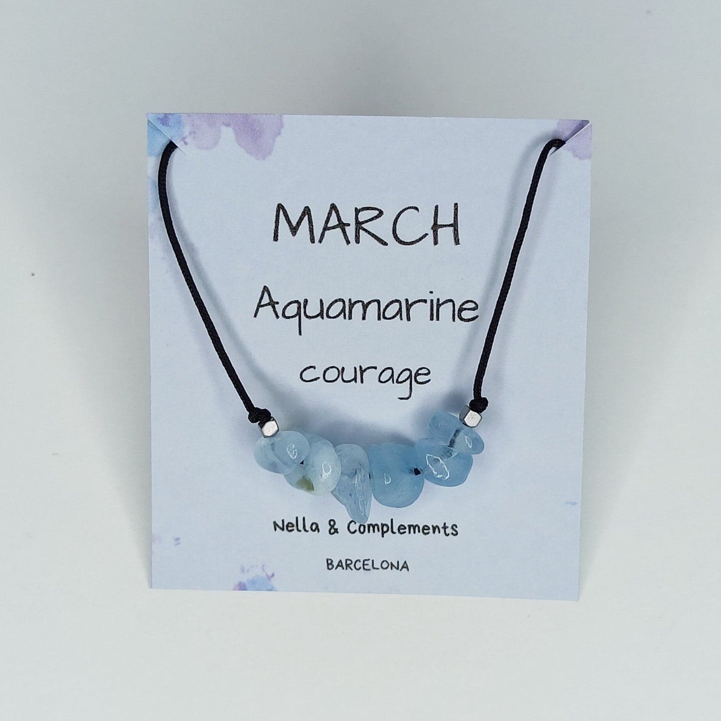 Collar con piedras de nacimiento mes de Marzo. - NellayComplements #
