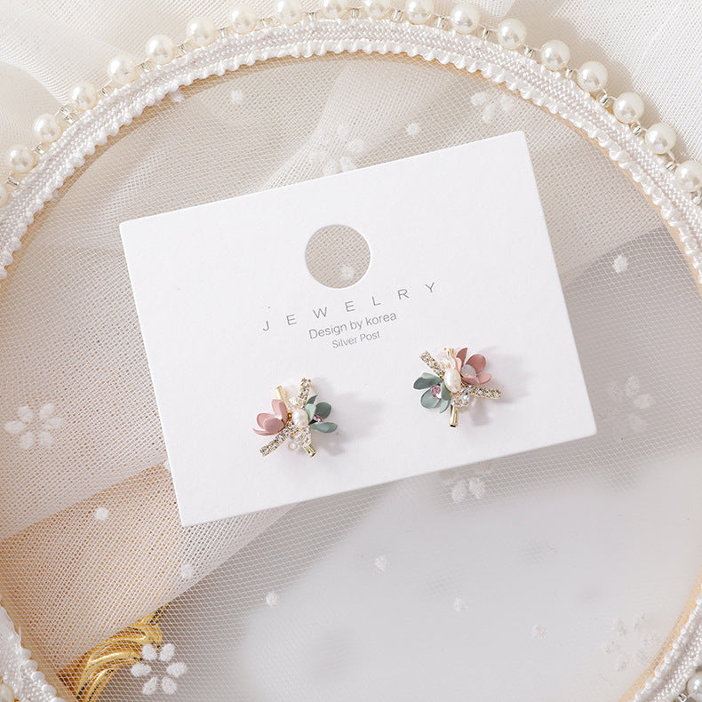 Pendientes de flores, Dulces flores de moda Coreana.