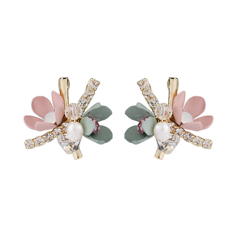 Pendientes de flores, Dulces flores de moda Coreana.
