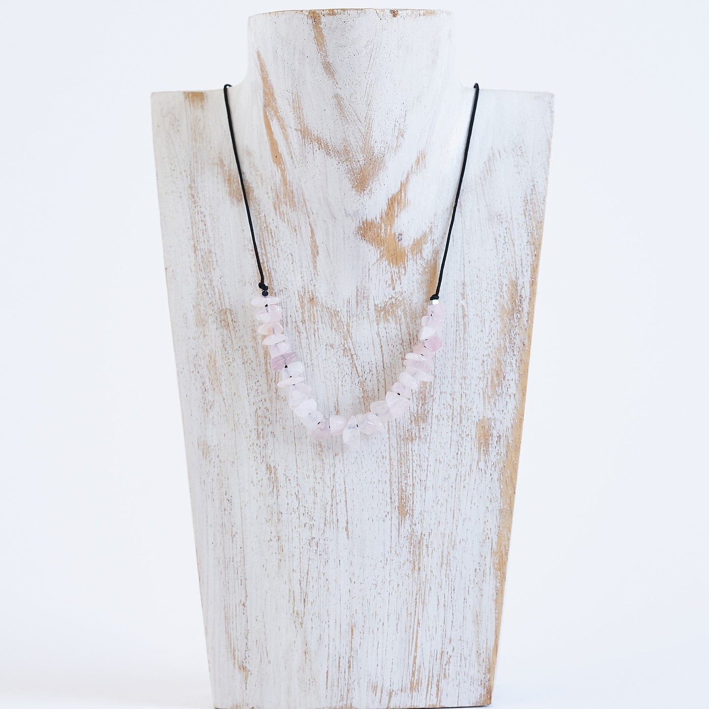 Collar con Cuarzo Rosa, piedra natural