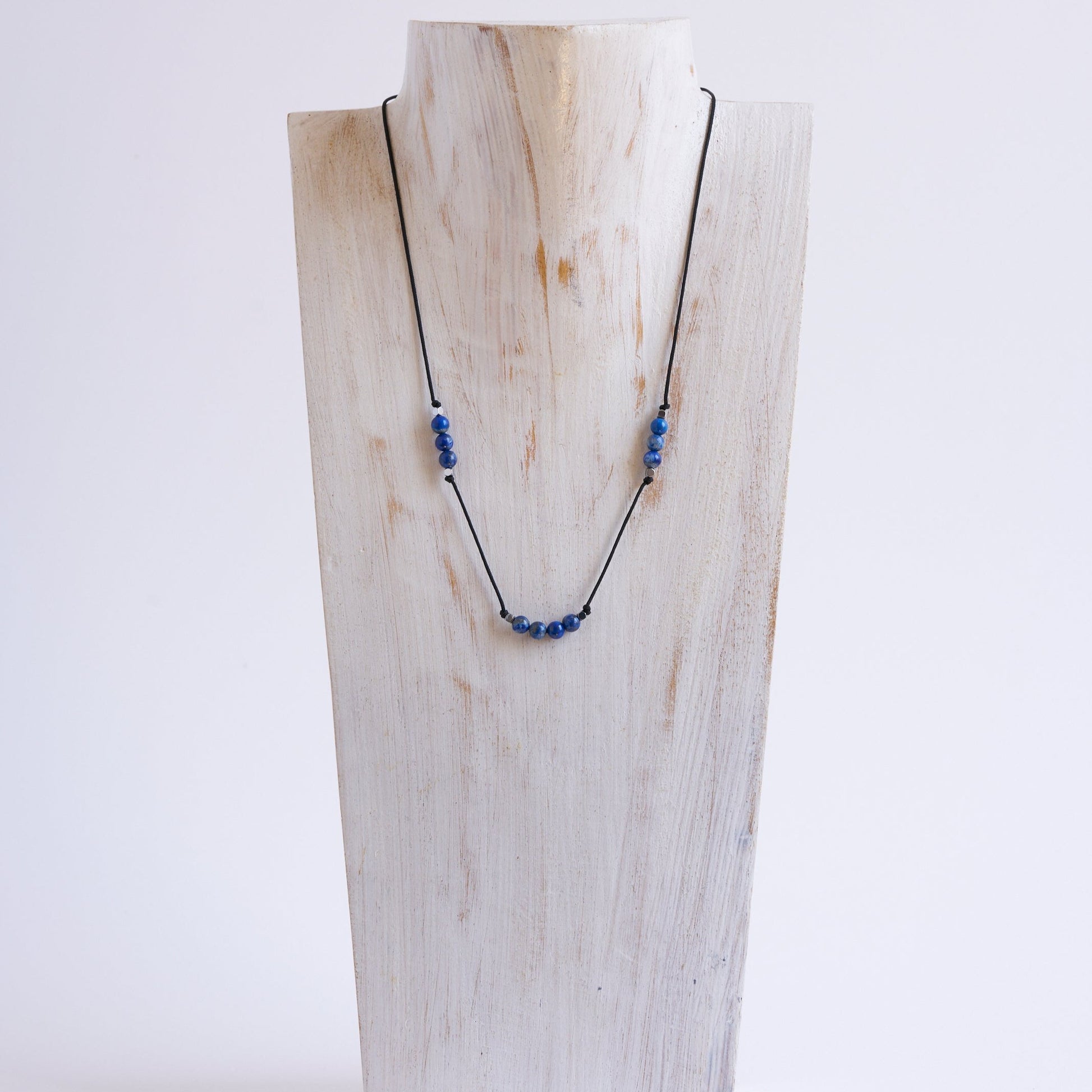 Collar con piedras de nacimiento mes de Septiembre, piedra de Lapislazuli