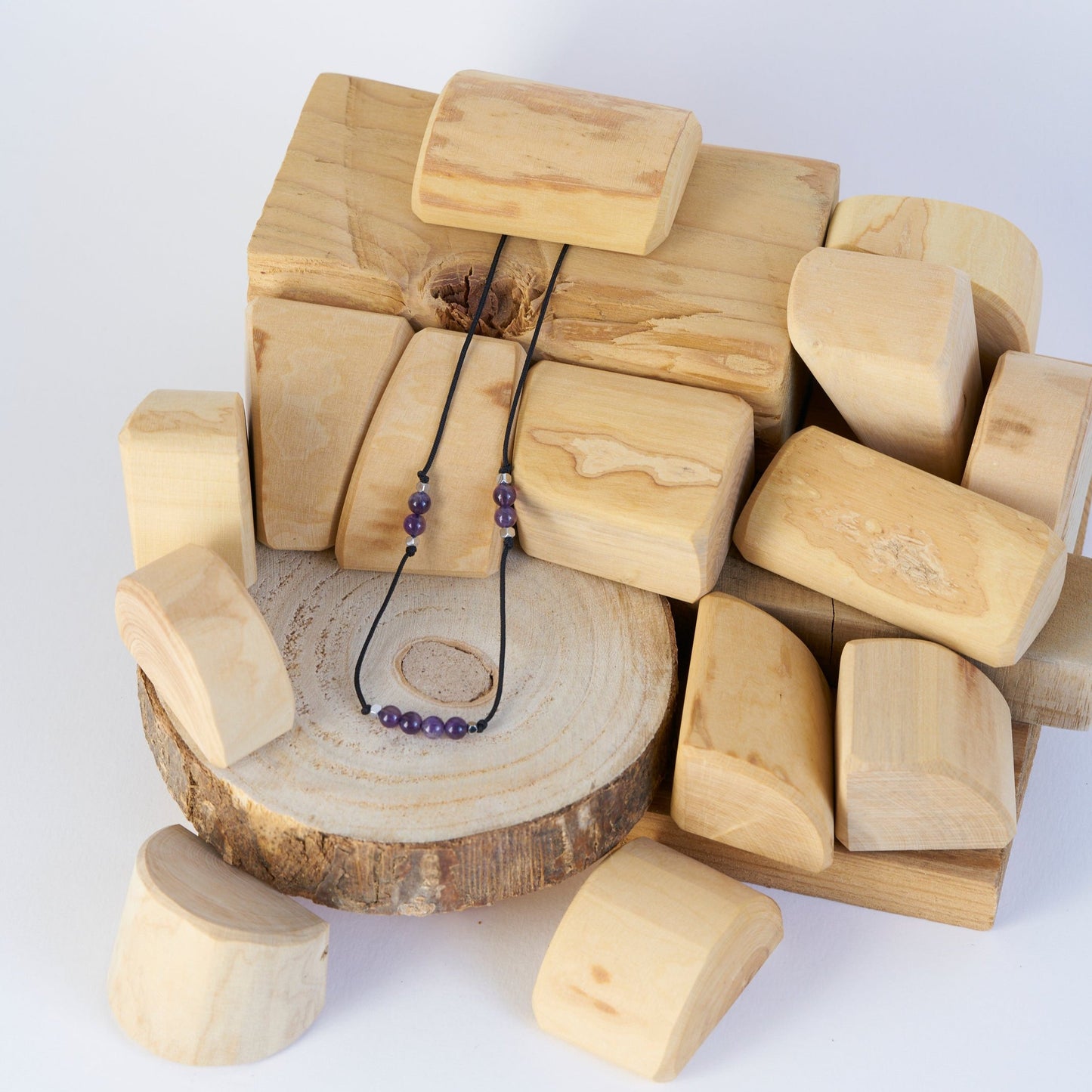 Collar con piedra de nacimiento de febrero, Piedra natural de Amatista