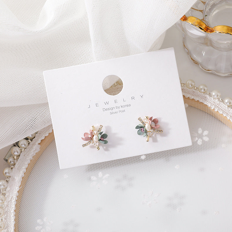 Pendientes de flores, Dulces flores de moda Coreana.