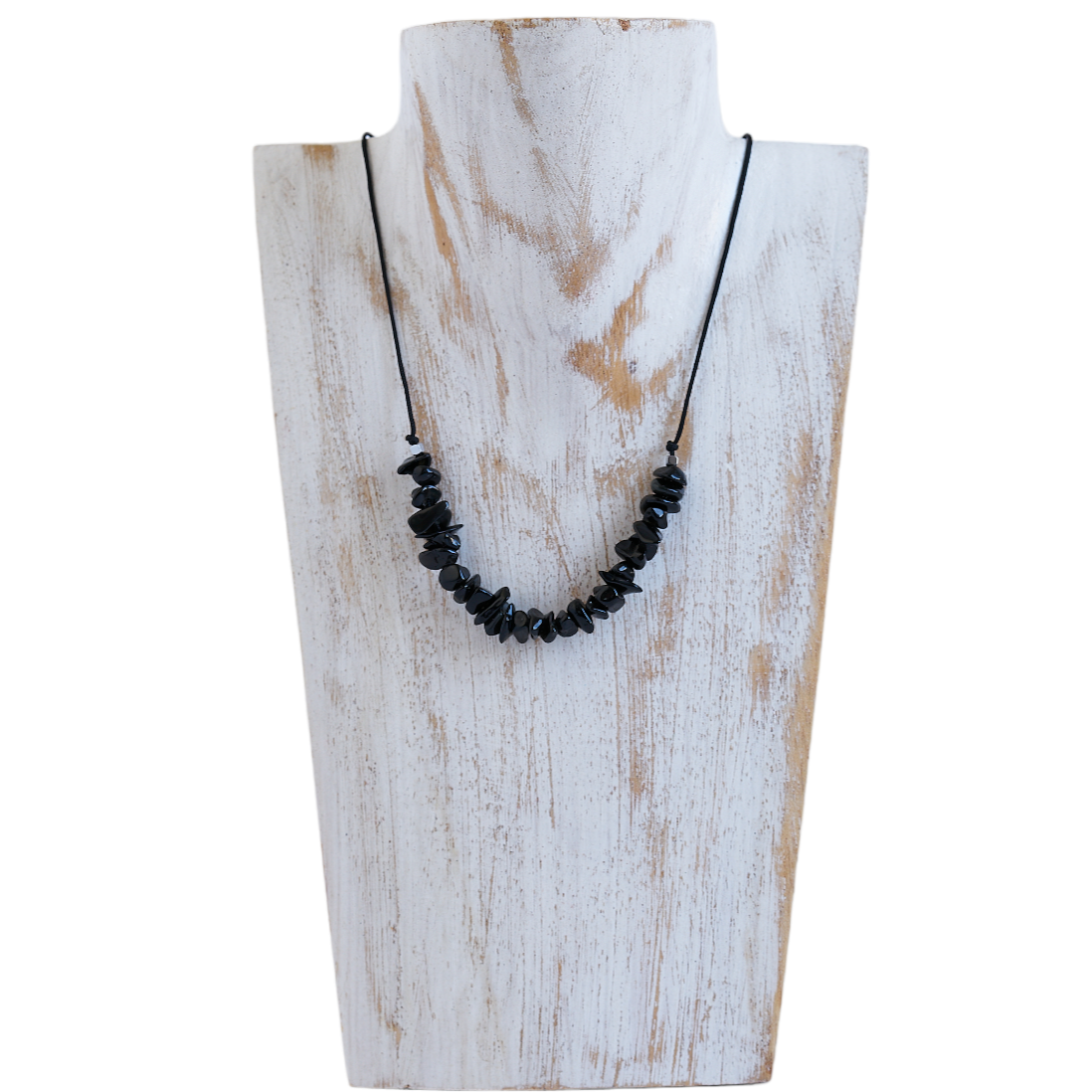 Collar con obsidiana, Piedra natural.