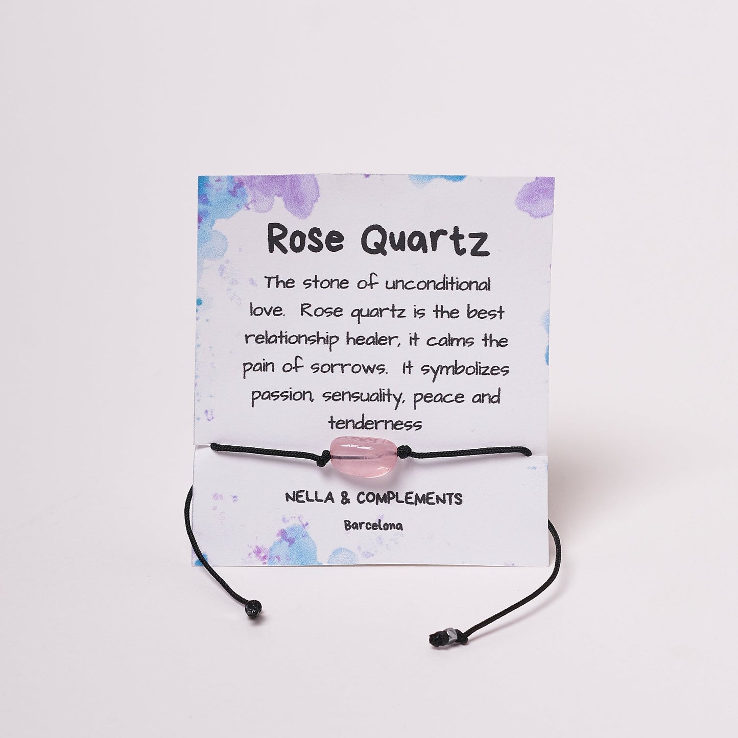 Pulsera con Cuarzo Rosa en solitario