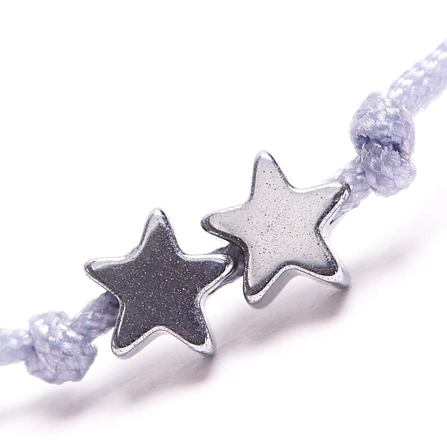 Pulsera de hilo con estrella delicada | Estrella de hematita.