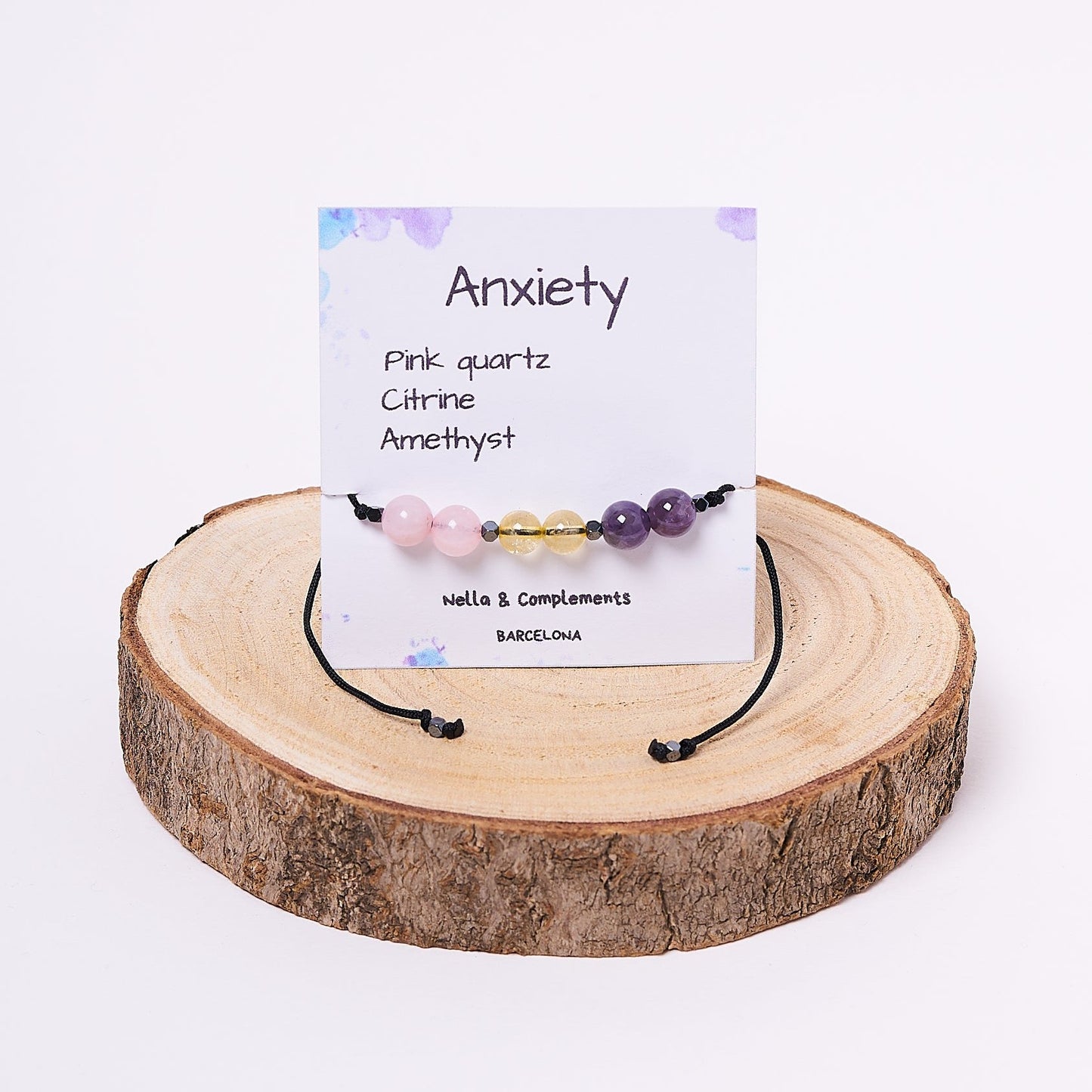 Pulsera ajustable de piedra natural hecha a mano para aliviar tu ansiedad y mejorar tu bienestar. Transforma tu energía hoy