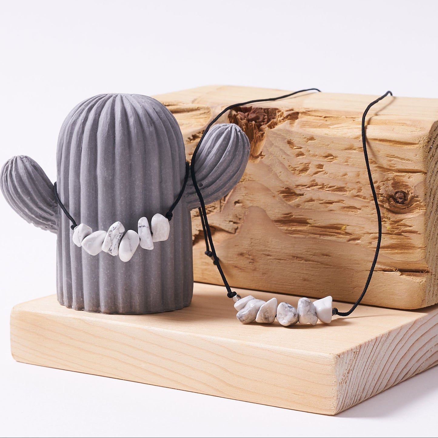 Collar Piedra de Howlita blanca | Piedra Natural.