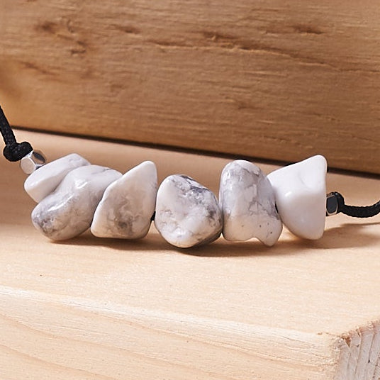 Collar Piedra de Howlita blanca | Piedra Natural.