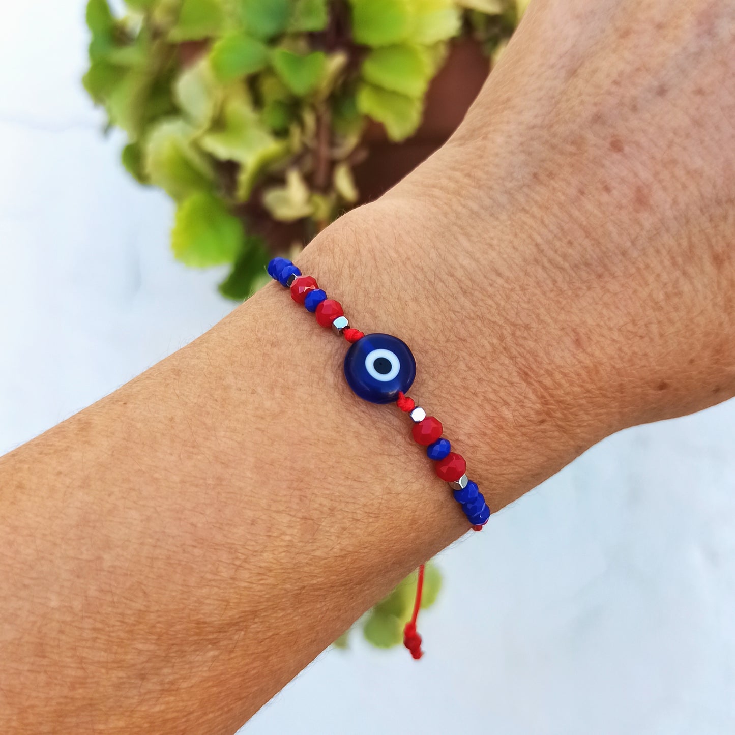 Pulsera de protección con ojo Turco y cristales