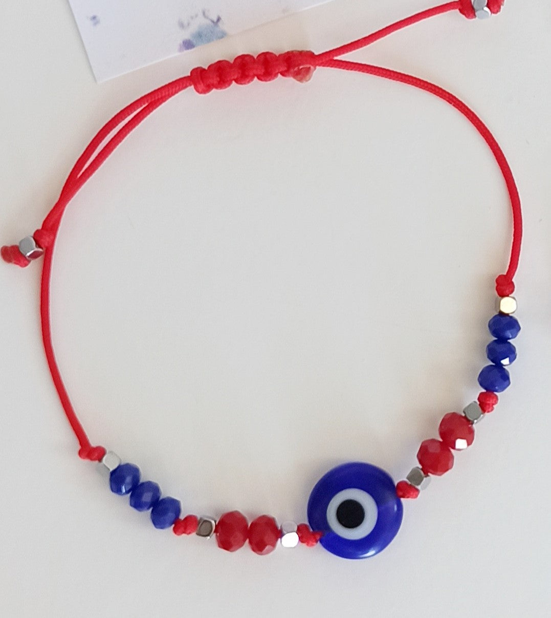 Pulsera de protección con ojo Turco y cristales