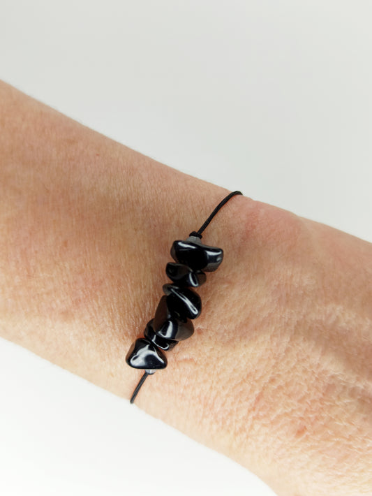 Pulsera de obsidiana natural de proteccion y buena suerte