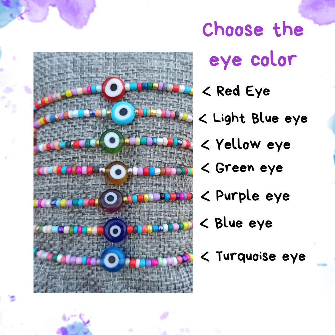 Pulsera de abalorios con ojo turco