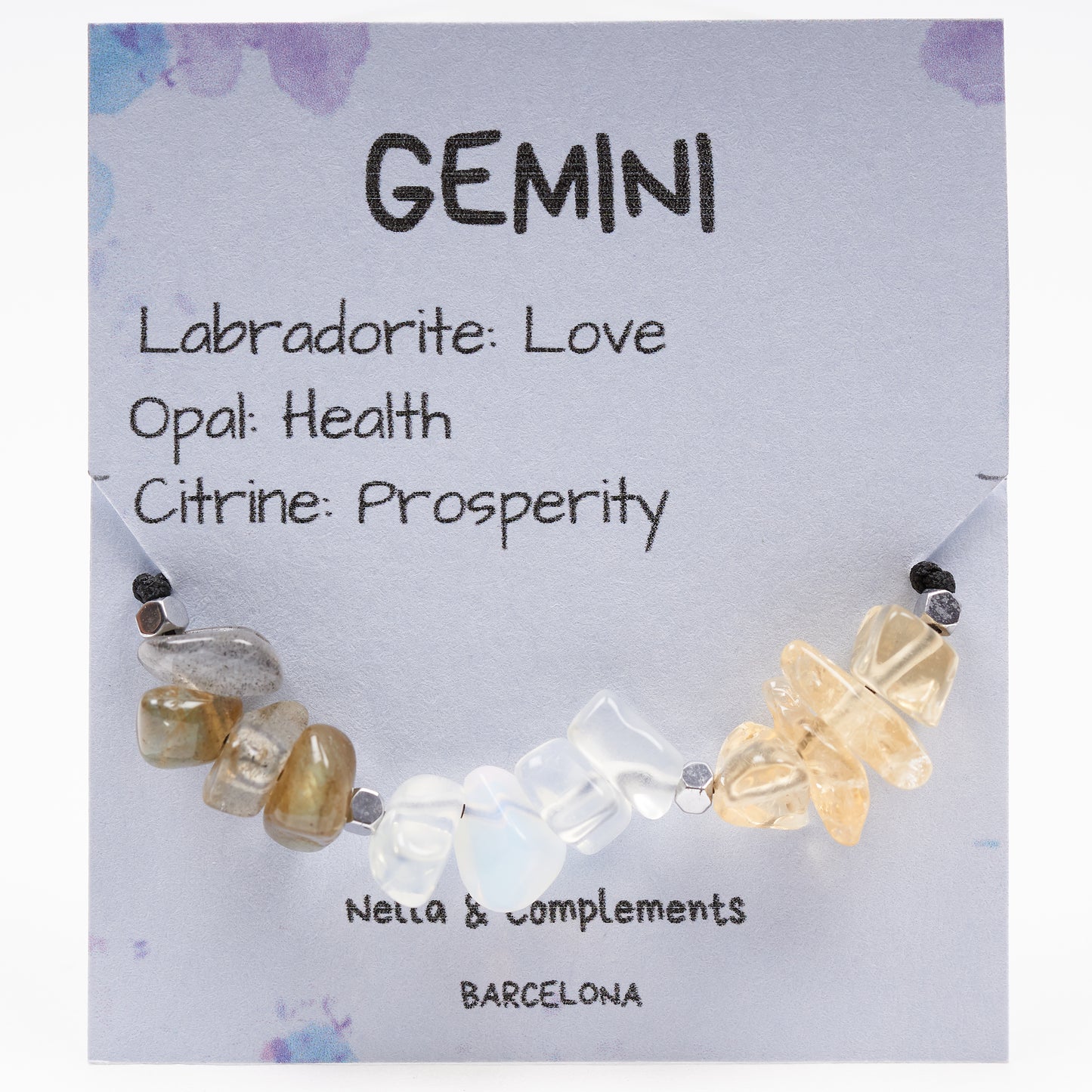 Pulsera piedras del zodíaco Geminis.