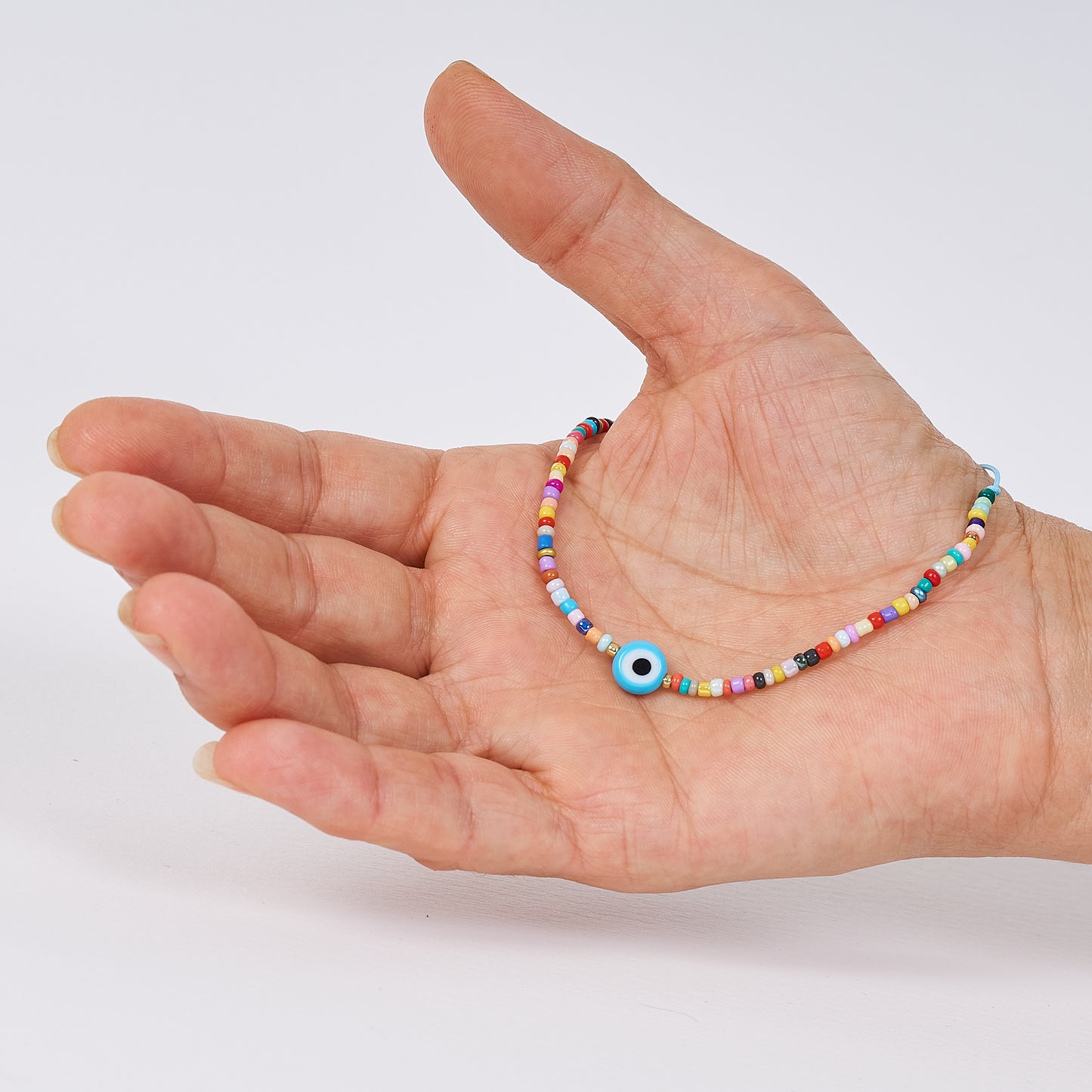 Pulsera de abalorios con ojo turco