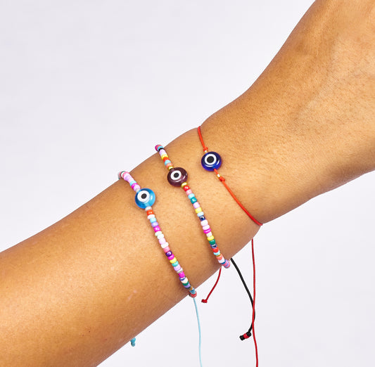 Pulsera de abalorios con ojo turco