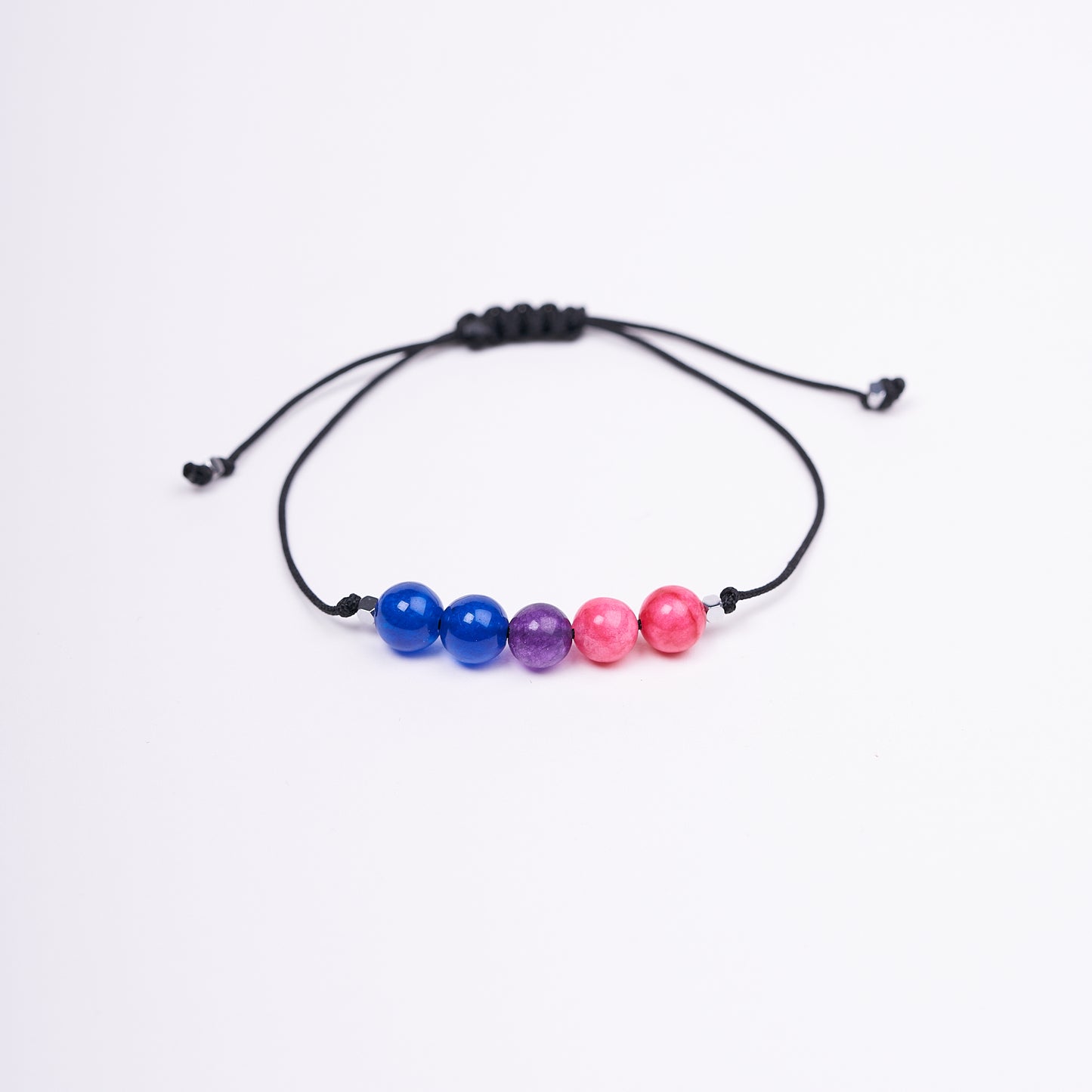 Pulsera de orgullo bisexual, ágata natural