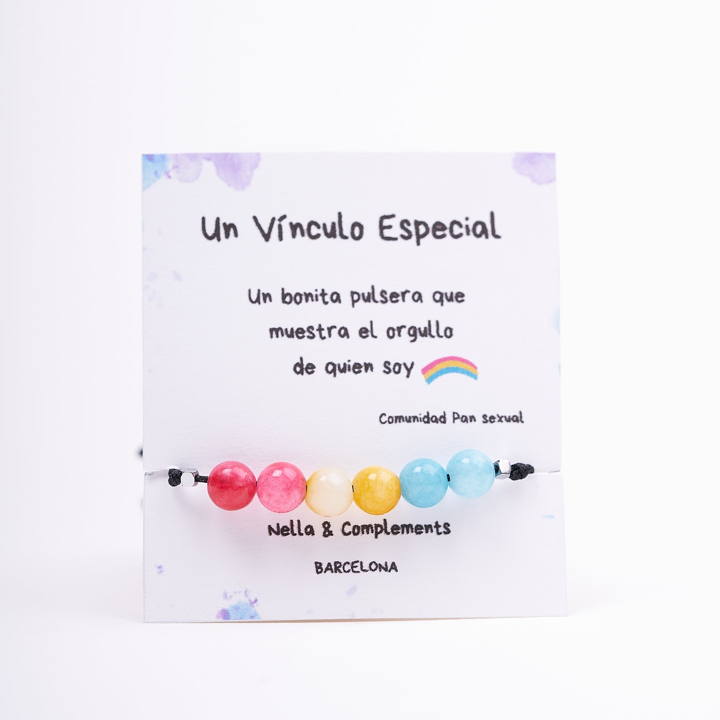 Pulsera de orgullo Pan Sexual, ágatas naturales